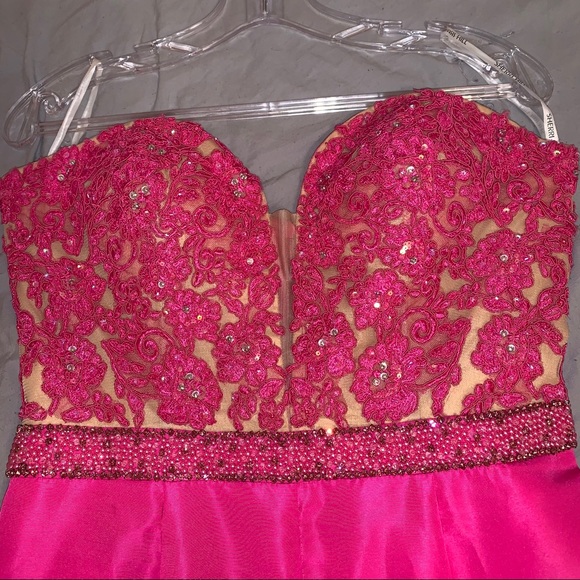 Sherri Hill🌺 Hot Pink Prom Dress💖 - Picture 2 of 14